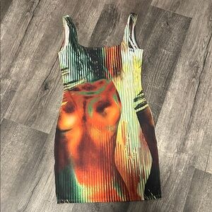 PrettyLittleThing Vibrant Striped Mini Dress